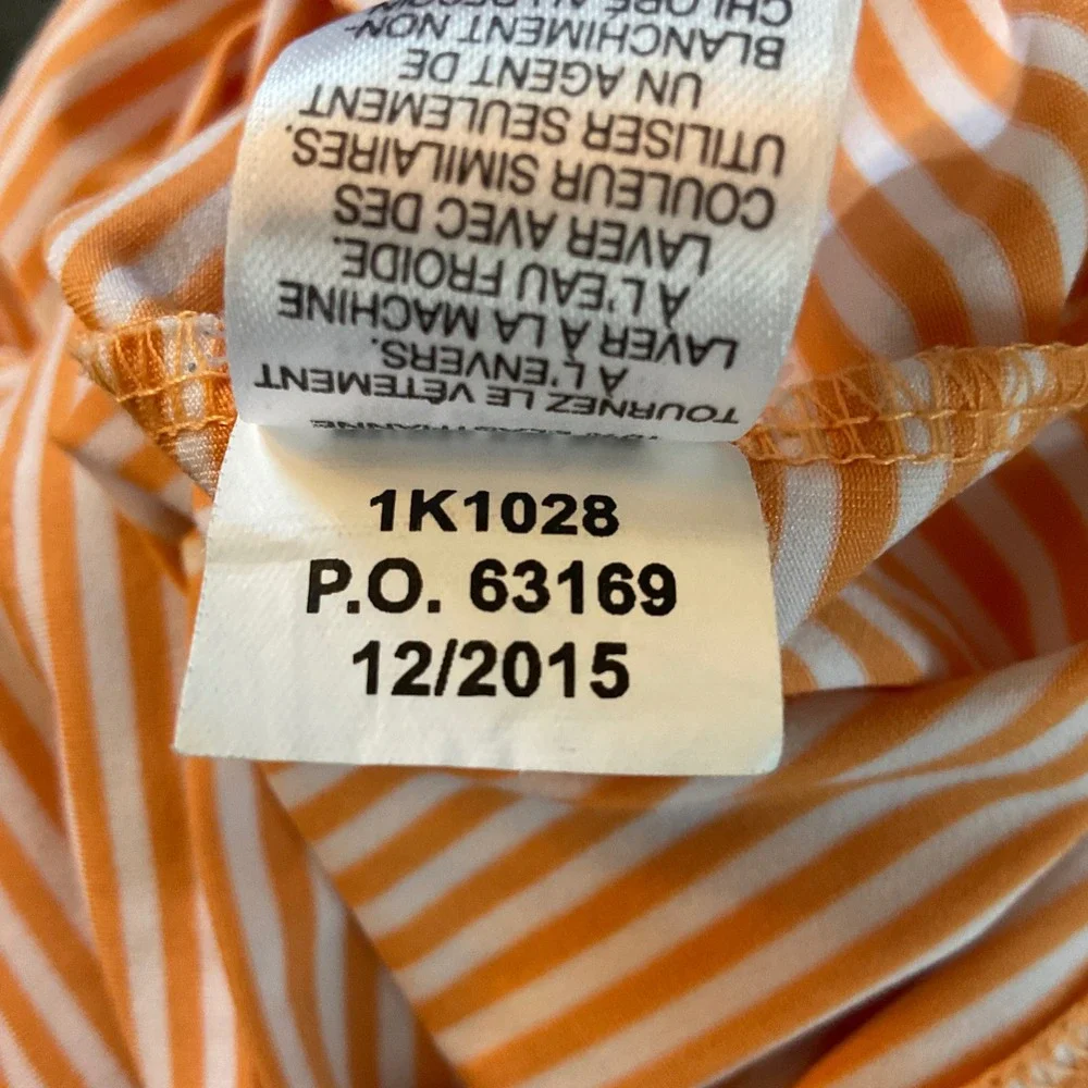 Vineyard Vines Men Orange Stripe Performance Polo Shirt M Golf Pickleball Tennis